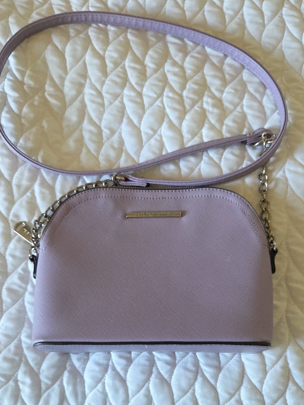 Steve Madden Lavender Dome Crossbody with Silver Hardware